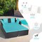Costway Outdoor Patio Rattan Daybed Pillows Cushioned Sofa Furniture Beige/Turquoise/Red/Black